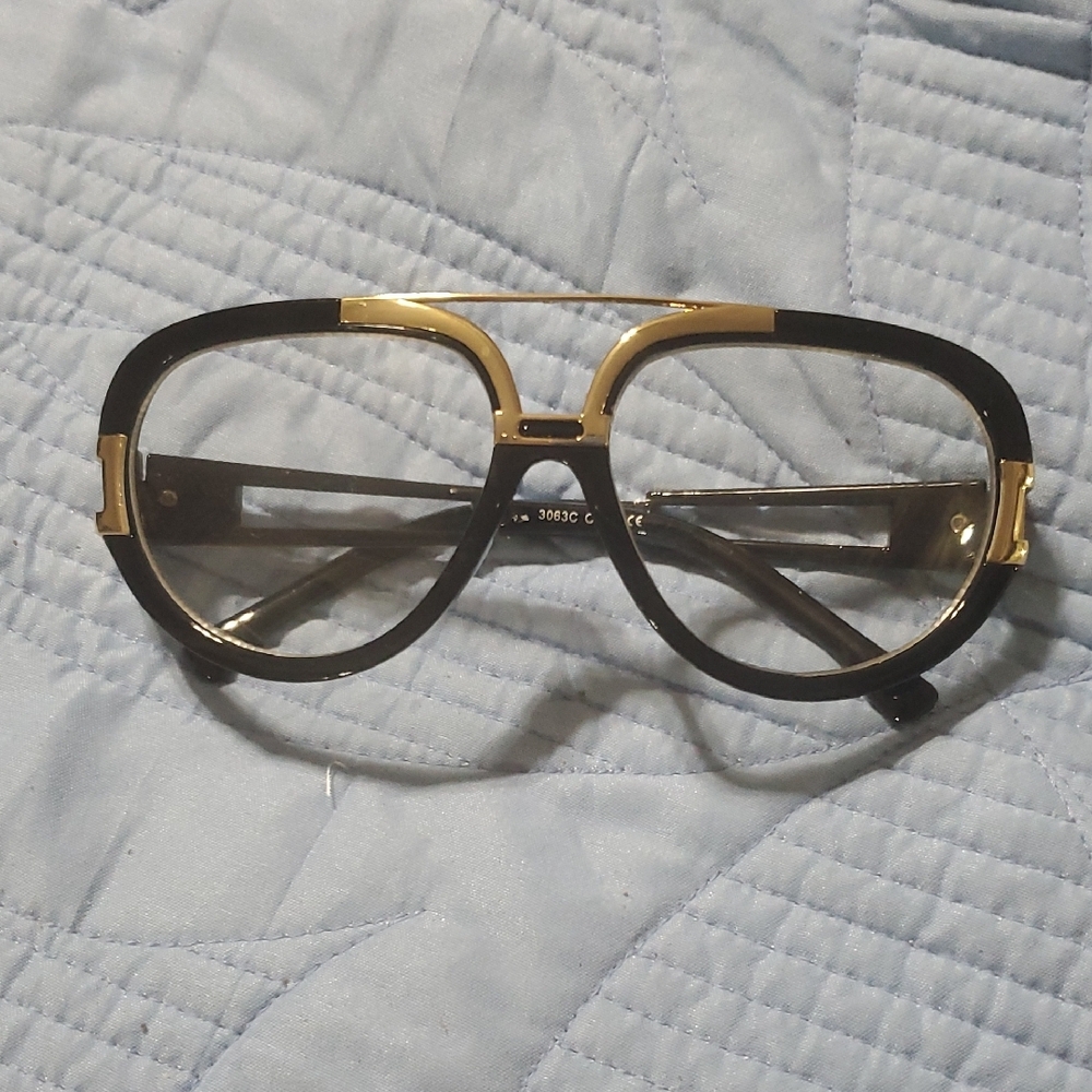 Stylish Black and Gold Glasses